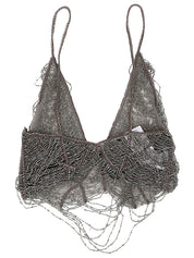 Green Beaded Tulle Top — The Attico