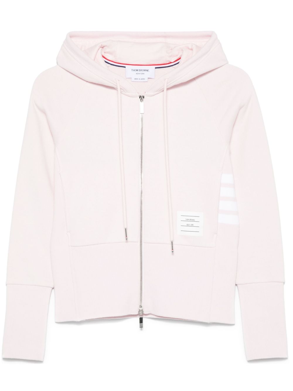 Thom Browne Pink Cotton Hoodie — 4-Bar Zip Sweater