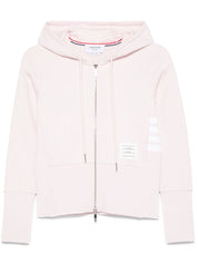 Thom Browne Pink Cotton Hoodie — 4-Bar Zip Sweater
