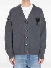 Ami Paris Sweaters Grey wool cardigan