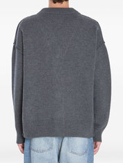 Ami Paris Sweaters Grey wool cardigan