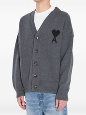 Ami Paris Sweaters Grey wool cardigan