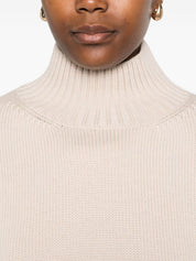 Fabiana Filippi Sweaters Powder — Cropped Wool Turtle‑Neck