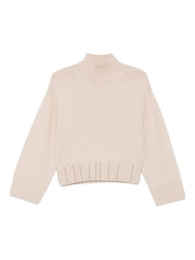 Fabiana Filippi Sweaters Powder — Cropped Wool Turtle‑Neck