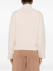 Fabiana Filippi Sweaters Powder — Cropped Wool Turtle‑Neck