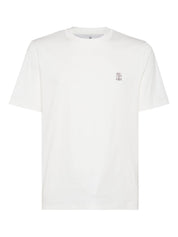 T-shirts et polos Brunello Cucinelli T-shirt en coton blanc avec logo