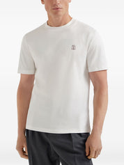 T-shirts et polos Brunello Cucinelli T-shirt en coton blanc avec logo