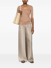 Suéteres Fabiana Filippi Cuello en V de algodón camel