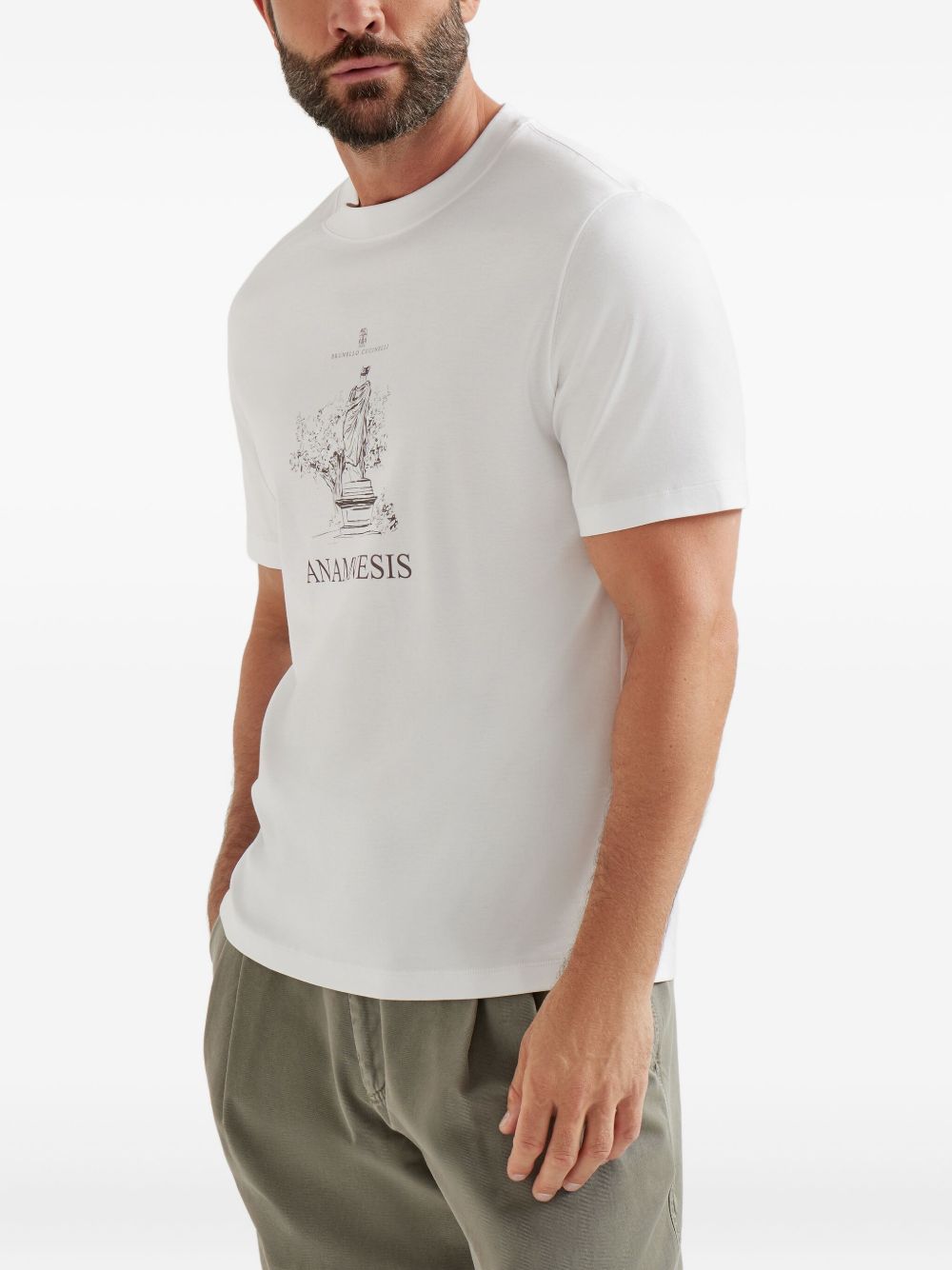 Brunello Cucinelli T-shirts and Polos White cotton print