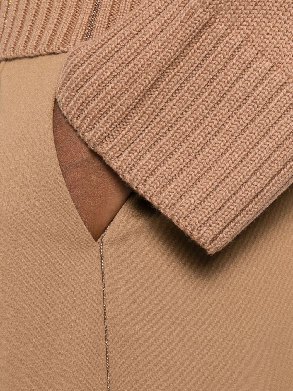 Fabiana Filippi Trousers Camel — Slim Drawstring Trousers