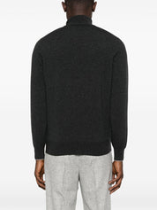 Brunello Cucinelli Grey Cashmere Sweater — Half‑Zip Lupetto