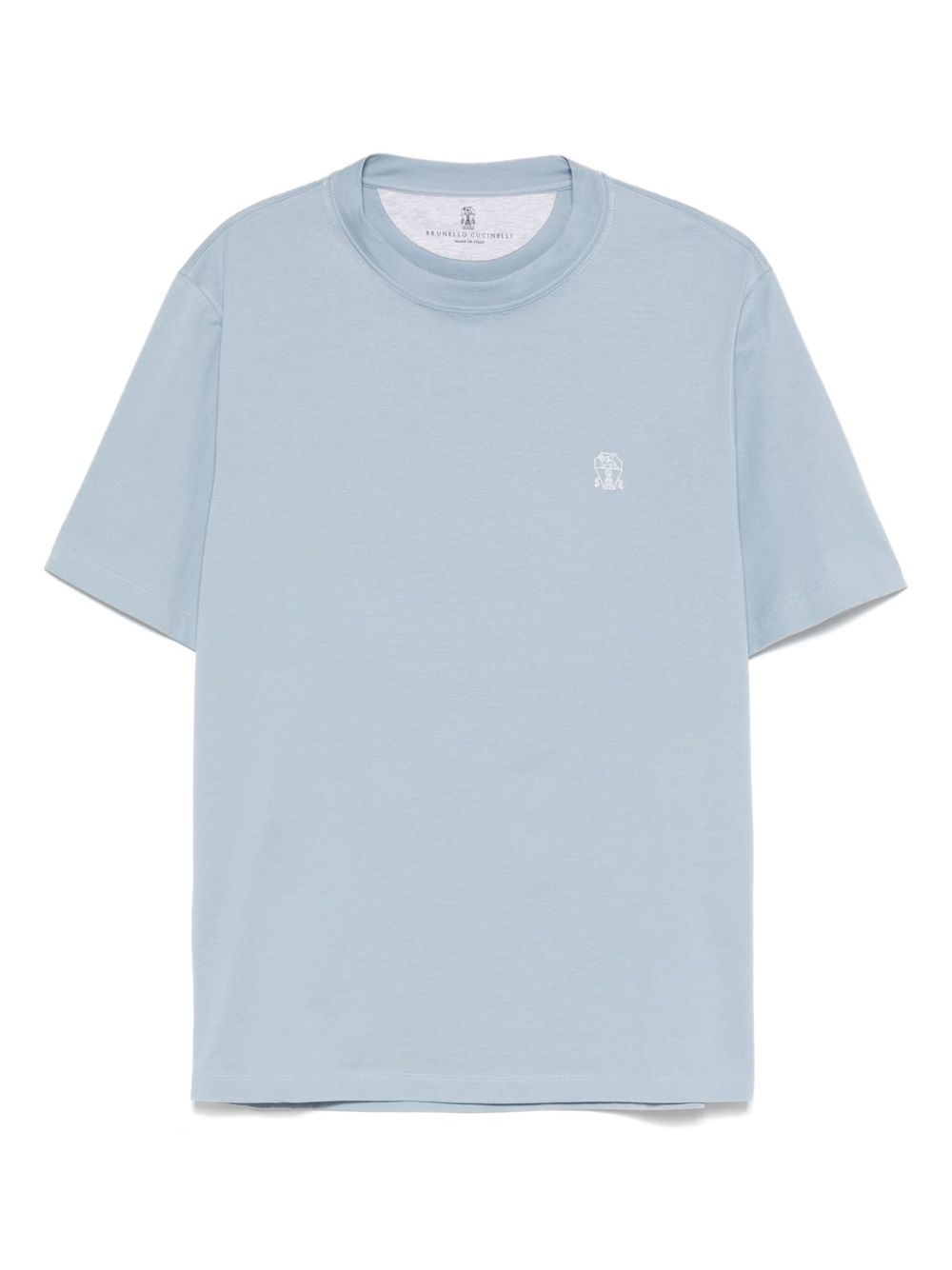 Brunello Cucinelli T-shirts and Polos Clear Blue cotton crewneck