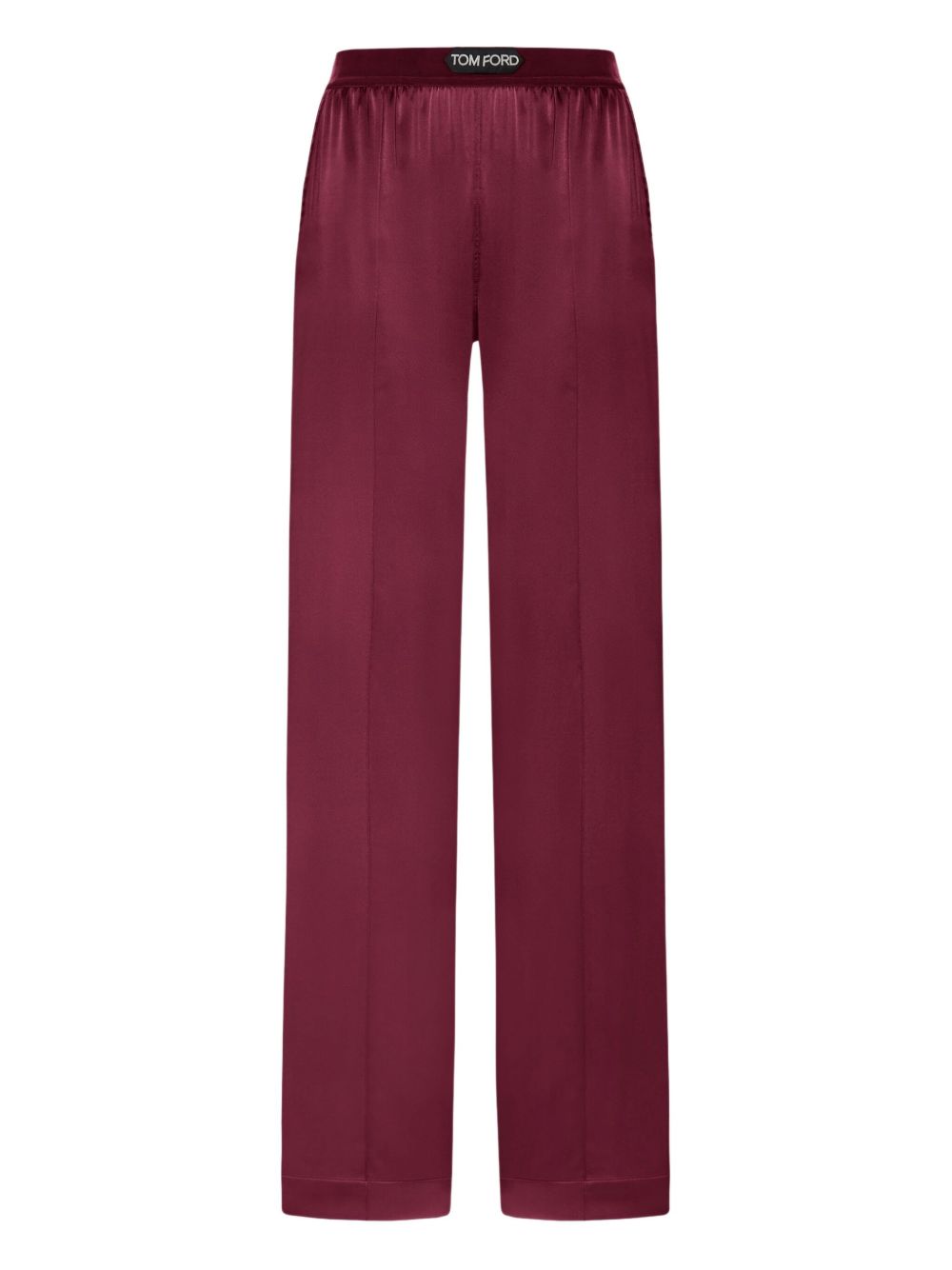 Pantalon Tom Ford en satin de soie rouge