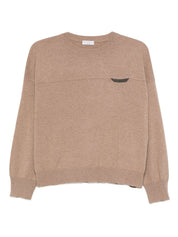 Brunello Cucinelli Brown Cashmere Crewneck Sweater