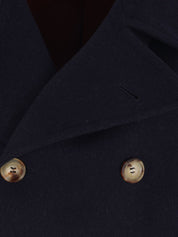 Abrigos Brunello Cucinelli Abrigo cruzado de lana azul