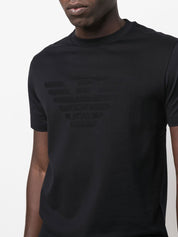 Emporio Armani T-shirts and Polos Blue cotton logo tee