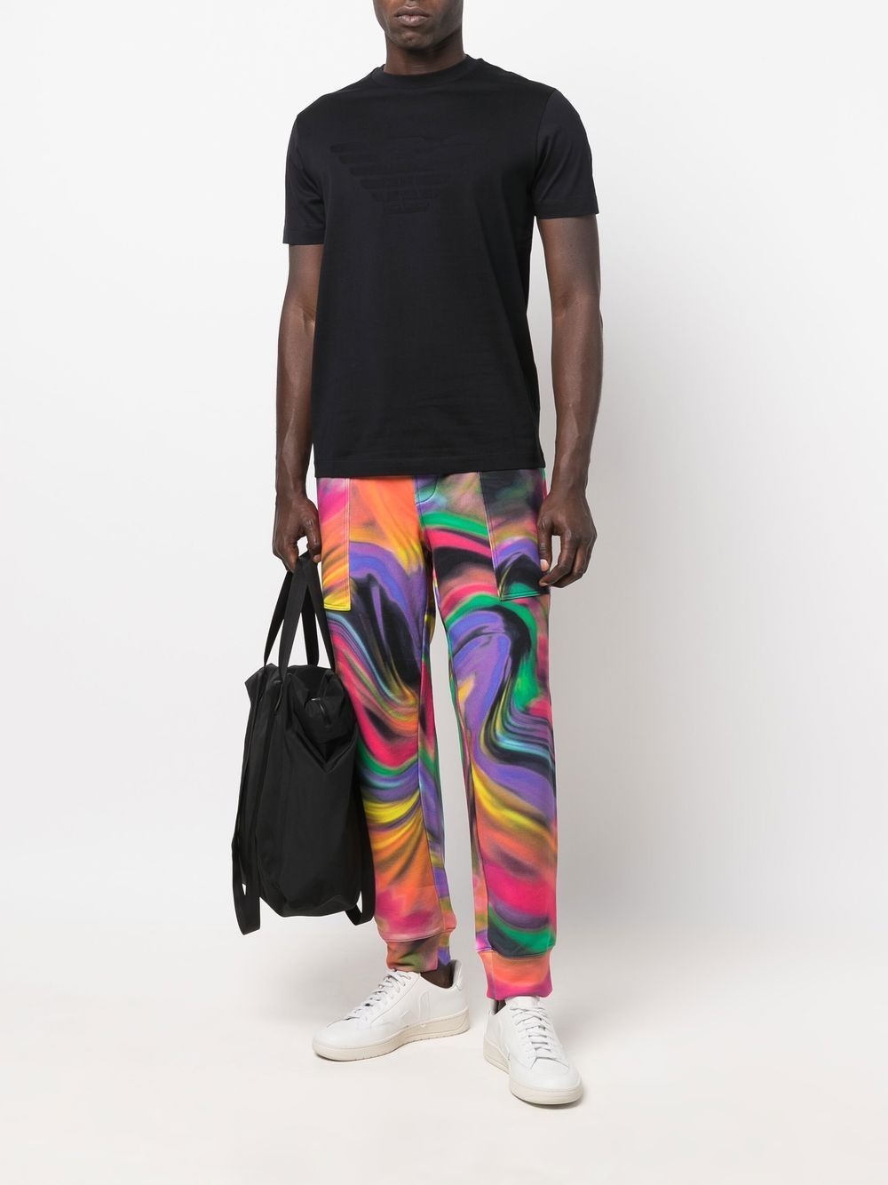 Emporio Armani T-shirts and Polos Blue cotton logo tee