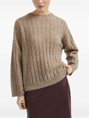 Brunello Cucinelli Brown Wool Crew Neck Sweater