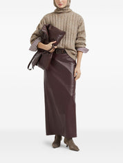 Brunello Cucinelli Brown Wool Crew Neck Sweater