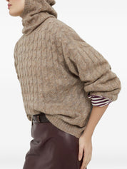 Brunello Cucinelli Brown Wool Crew Neck Sweater