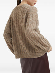 Brunello Cucinelli Brown Wool Crew Neck Sweater