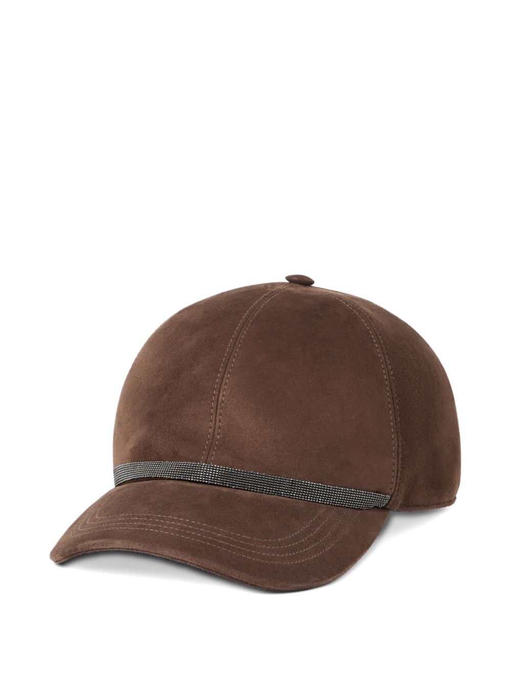 Brunello Cucinelli Hats Brown — Suede Baseball Cap