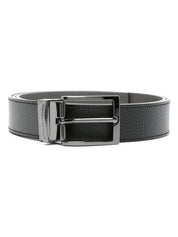 Ceinture en cuir grainé exclusif Emporio Armani en cuir de veau réversible