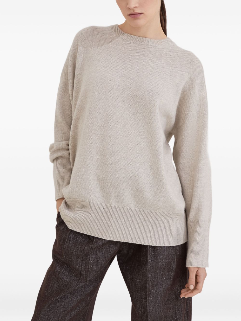 Brunello Cucinelli Cashmere Sweater — Beige Crewneck