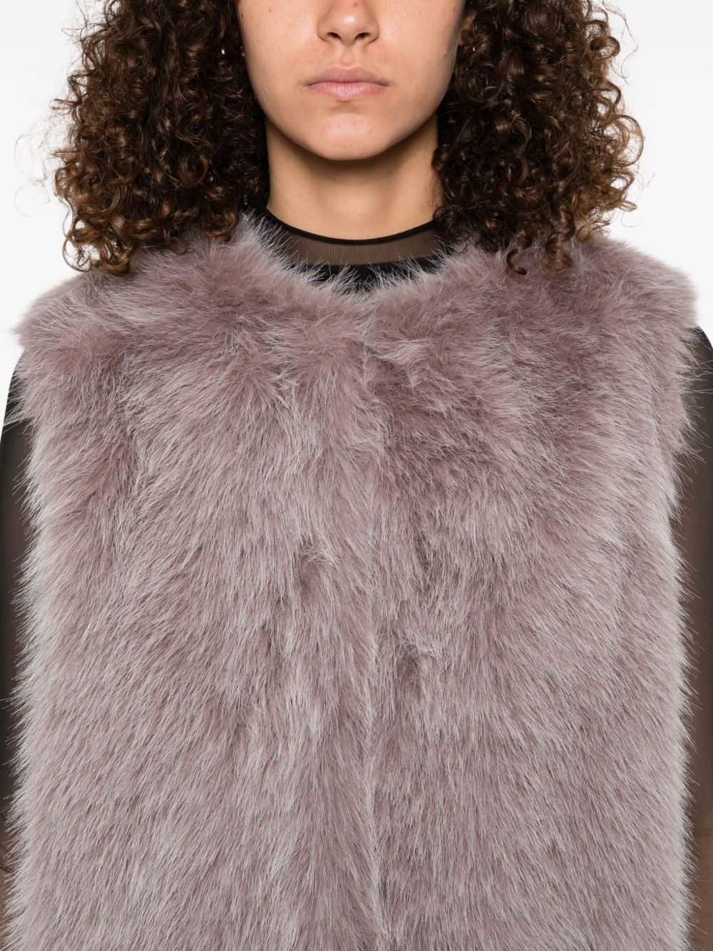 Herno Jackets Pink faux fur vest