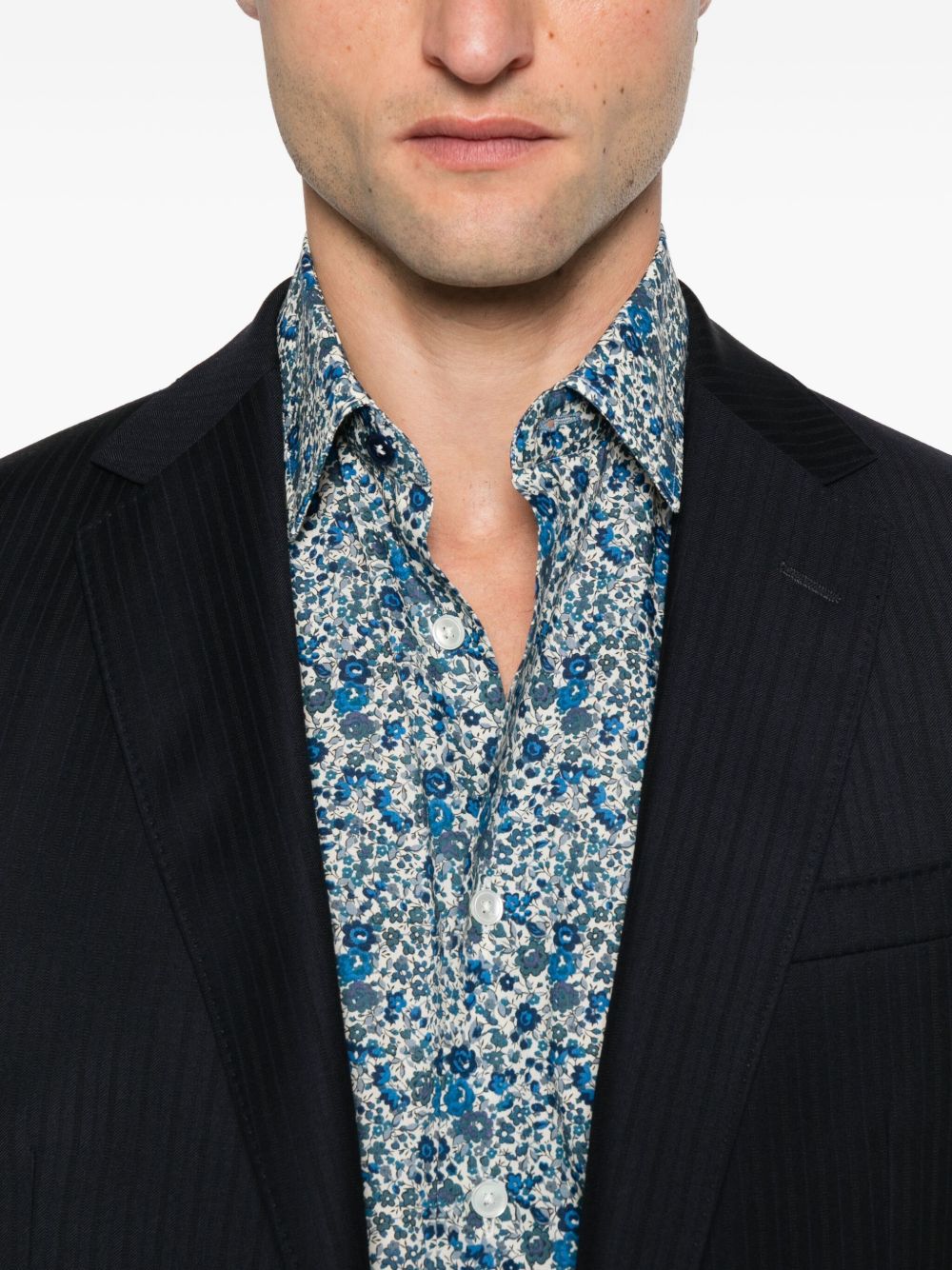 Paul Smith Shirts Clear Blue — Tailored Printed Shirt