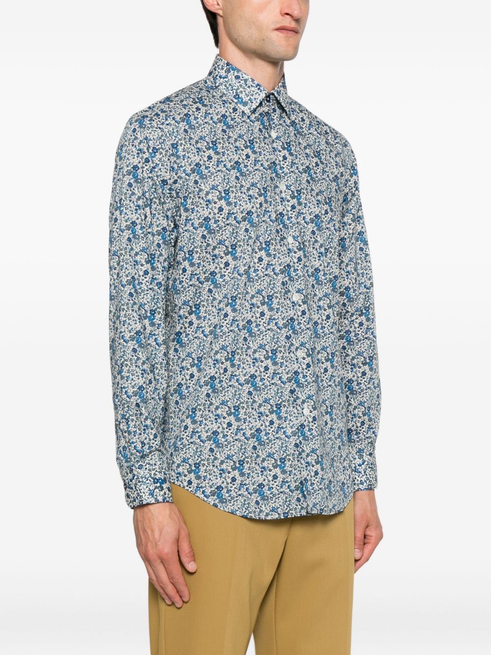 Paul Smith Shirts Clear Blue — Tailored Printed Shirt