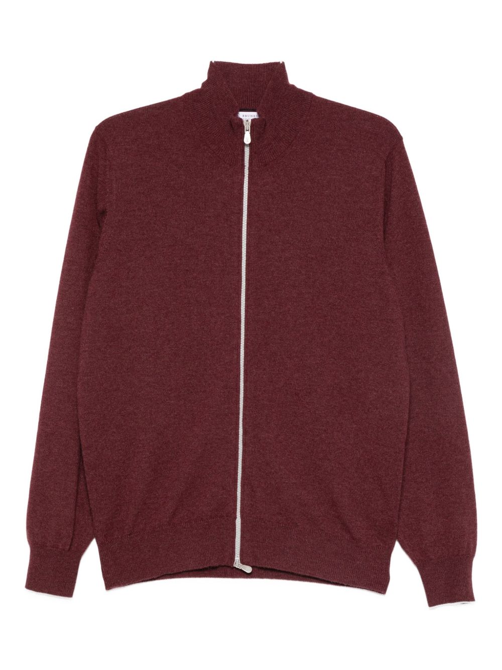 Suéteres Brunello Cucinelli Cárdigan rojo de cachemira con cremallera