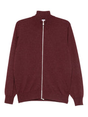 Suéteres Brunello Cucinelli Cárdigan rojo de cachemira con cremallera