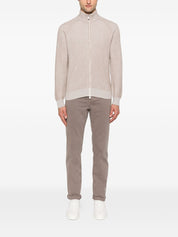 Beige Cashmere Zip Cardigan — Brunello Cucinelli Sweater