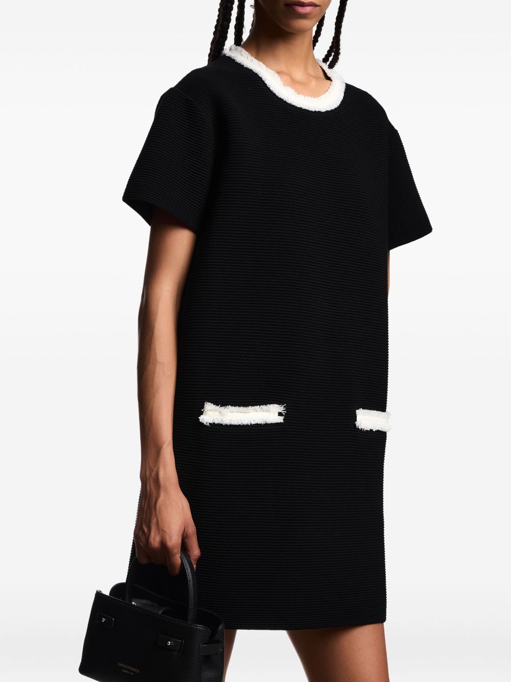 Emporio Armani Dresses Black — Short Ribbed Dress