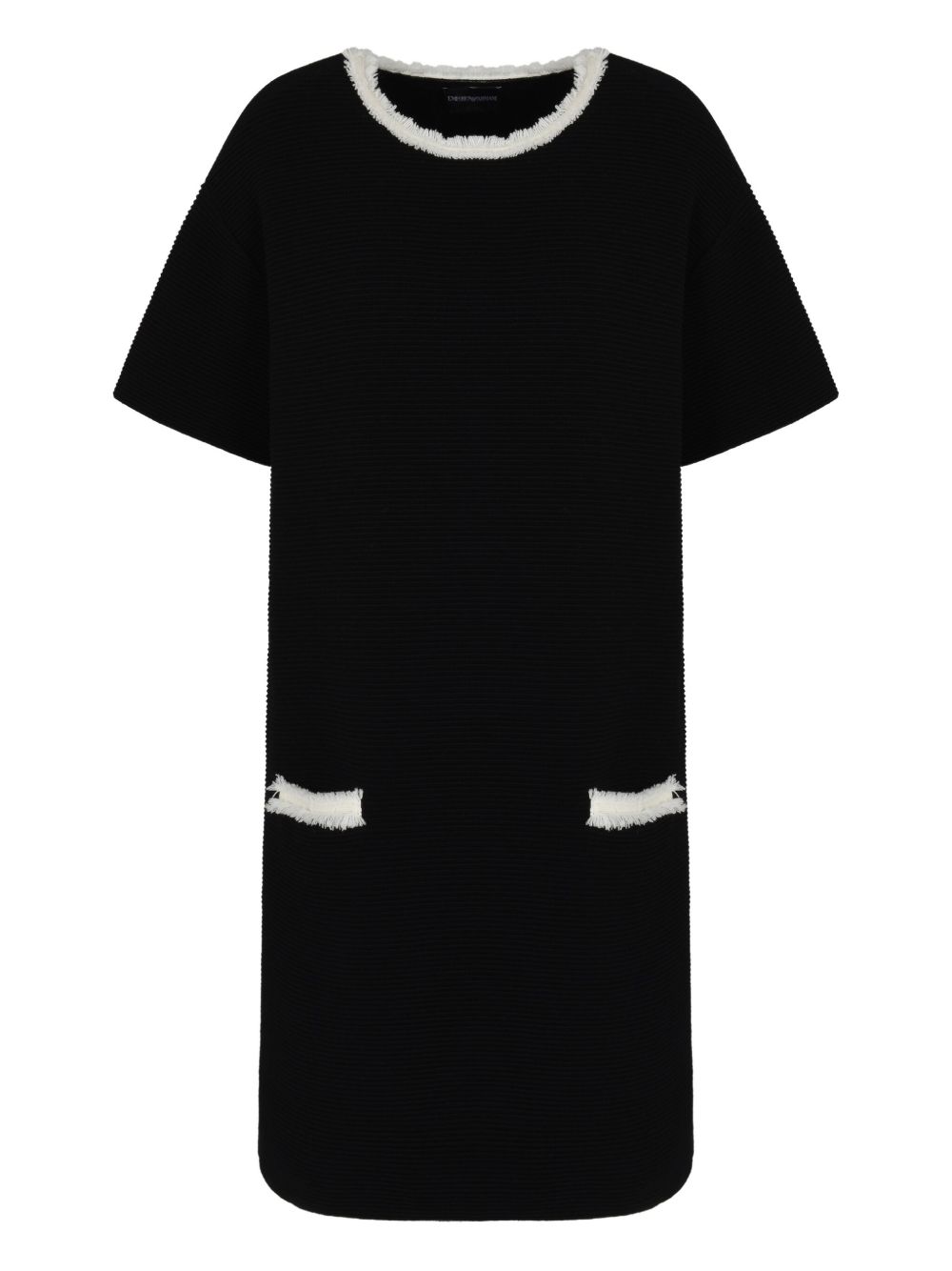 Emporio Armani Dresses Black — Short Ribbed Dress