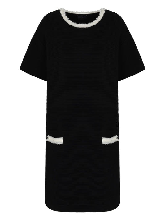 Emporio Armani Dresses Black — Short Ribbed Dress