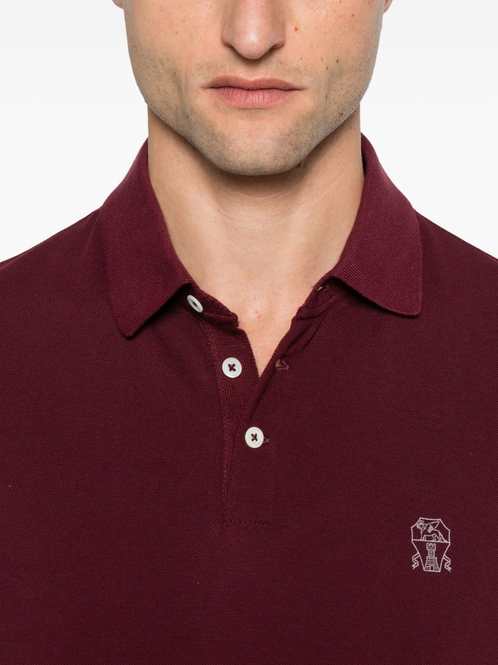 Brunello Cucinelli T-shirts and Polos Red cotton polo