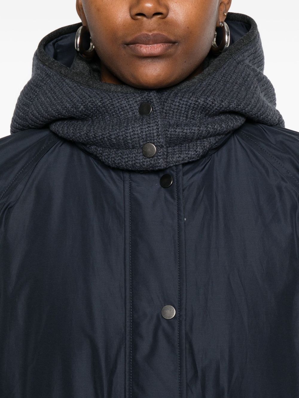 Brunello Cucinelli Coats Blue hooded down jacket
