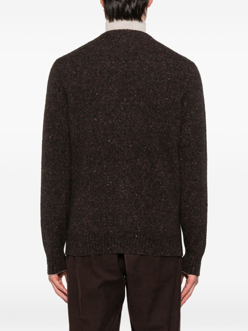Brunello Cucinelli Brown Wool V-neck Sweater