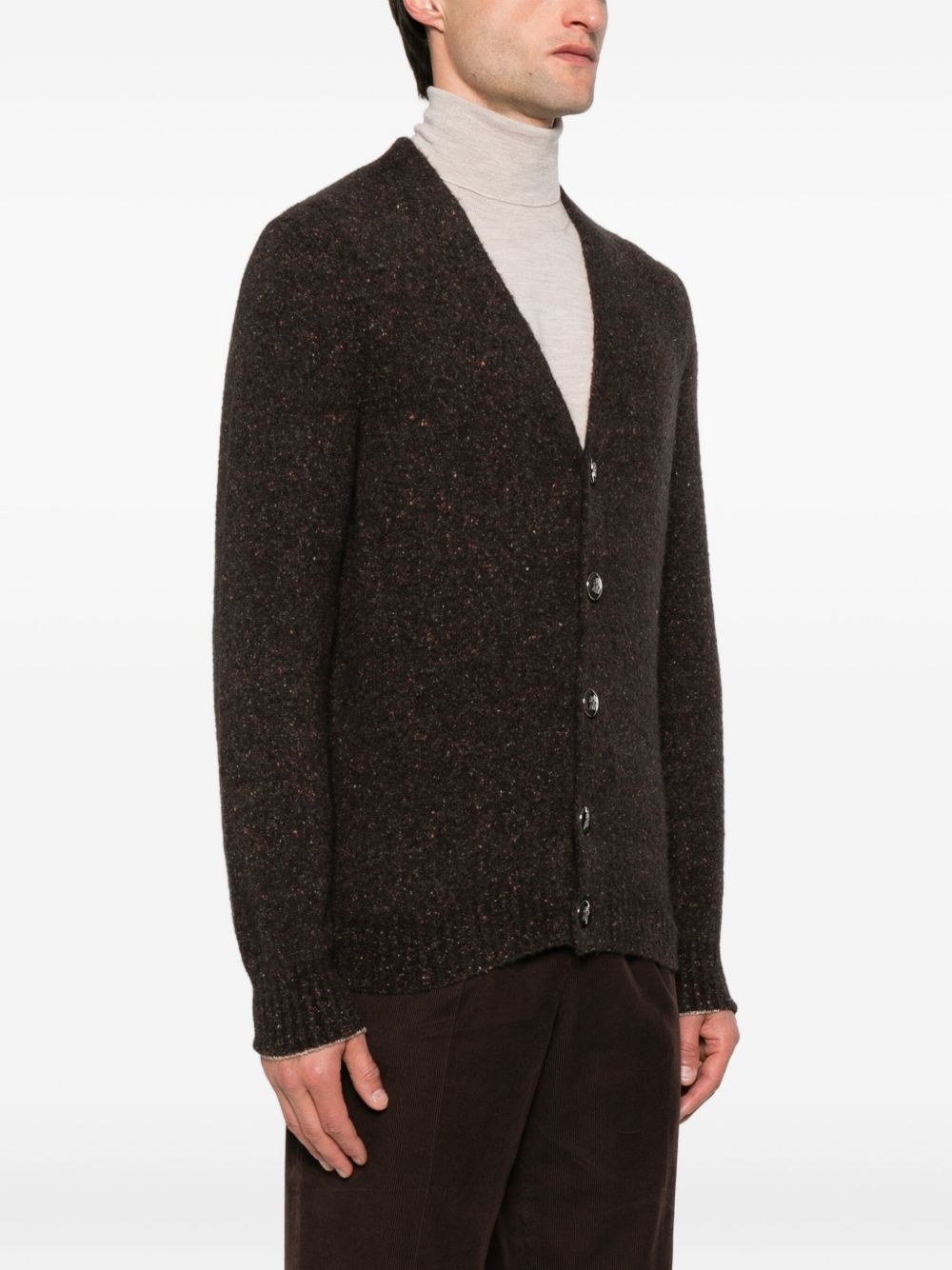 Brunello Cucinelli Brown Wool V-neck Sweater