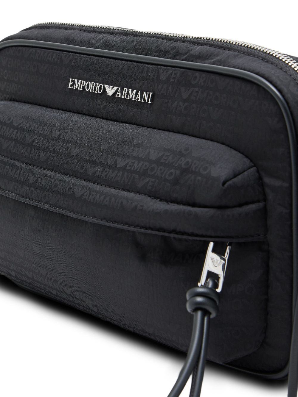 Sac messager à bandoulière avec plaque logo Emporio Armani