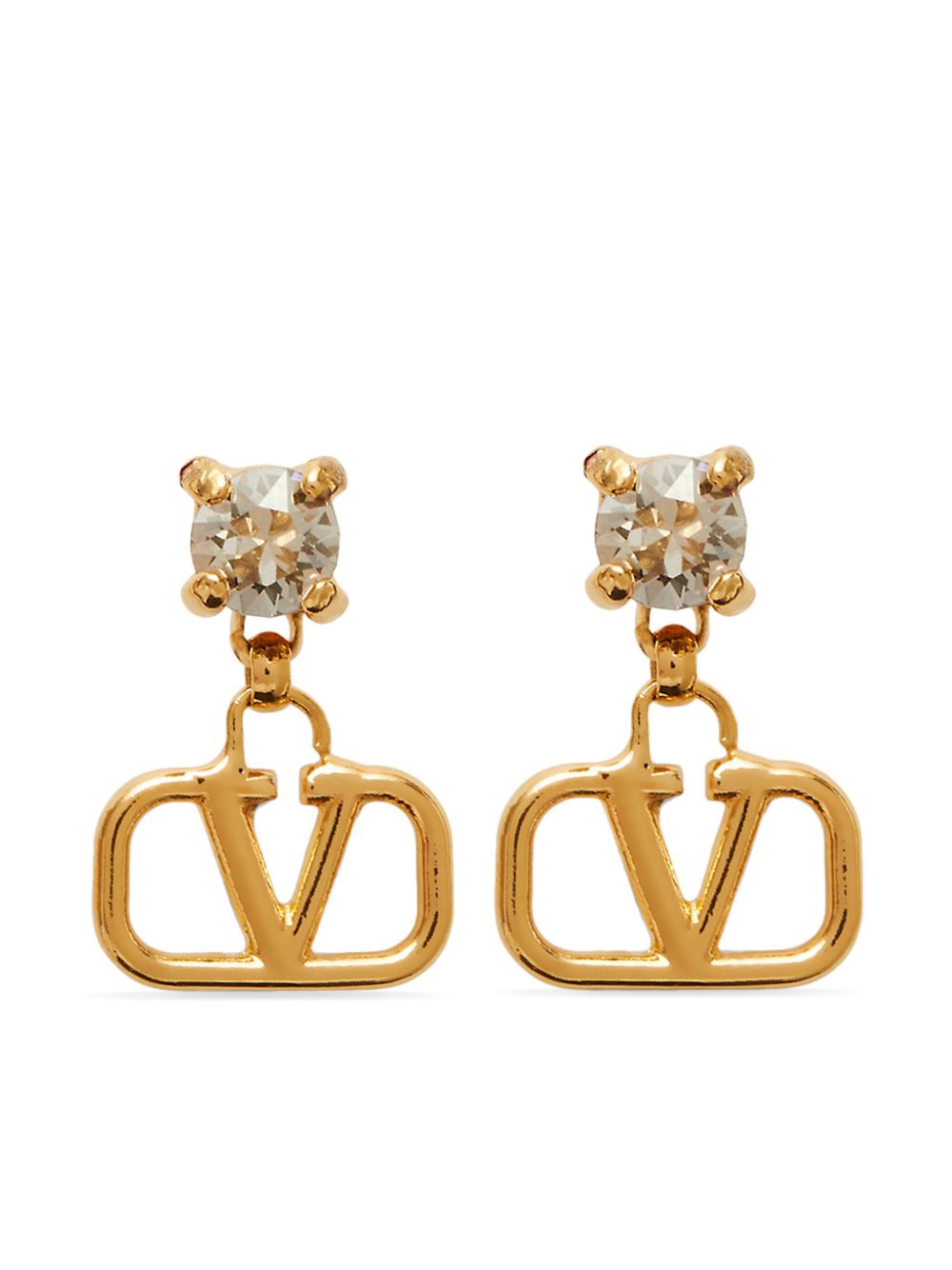 Valentino Garavani VLogo Signature strass earrings in gold-tone brass
