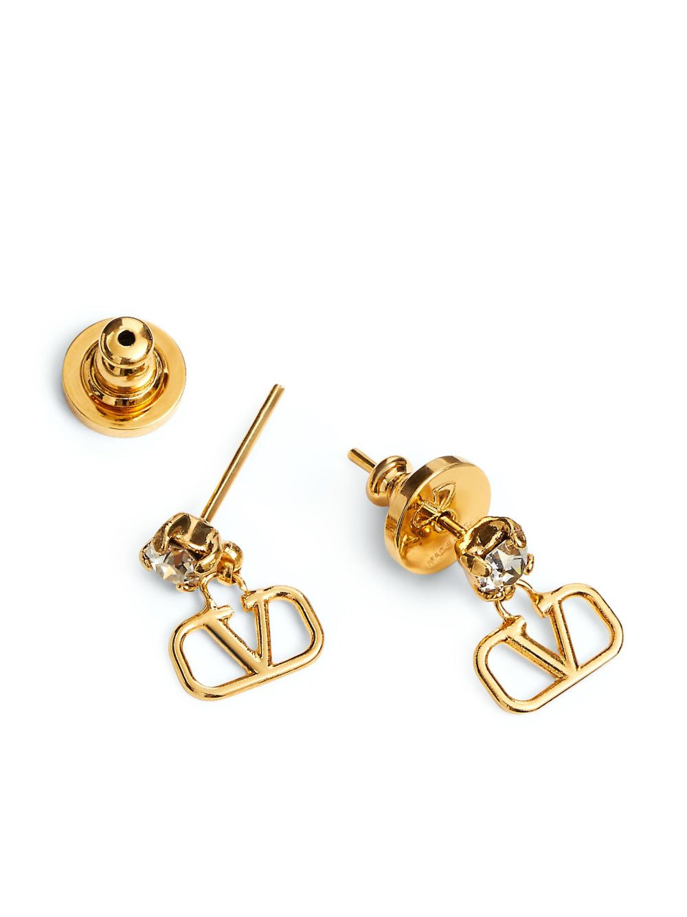 Valentino Garavani VLogo Signature strass earrings in gold-tone brass