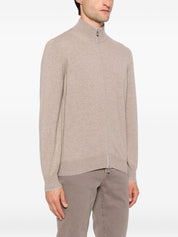 Brunello Cucinelli Sweaters Beige — Cashmere Zip Cardigan
