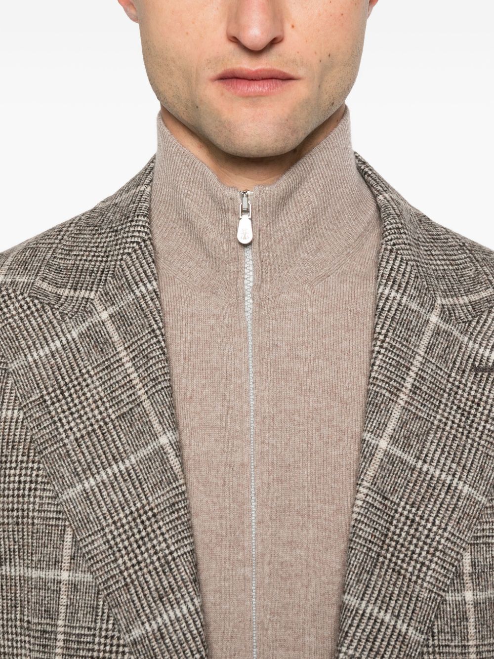 Brunello Cucinelli Sweaters Beige — Cashmere Zip Cardigan