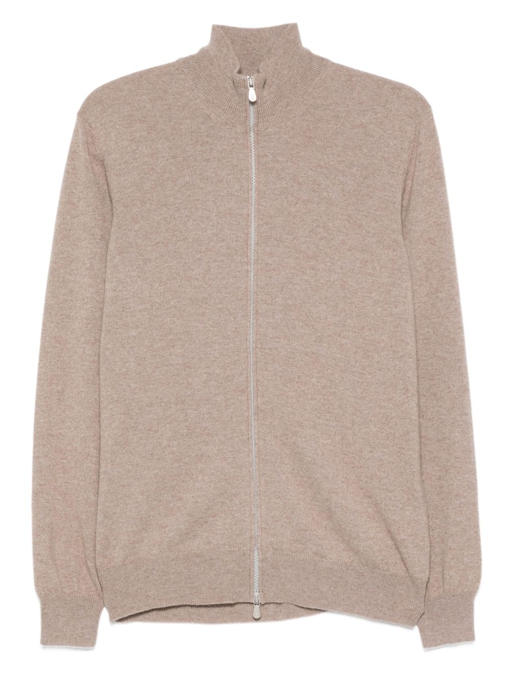 Brunello Cucinelli Sweaters Beige — Cashmere Zip Cardigan