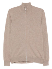 Brunello Cucinelli Sweaters Beige — Cashmere Zip Cardigan