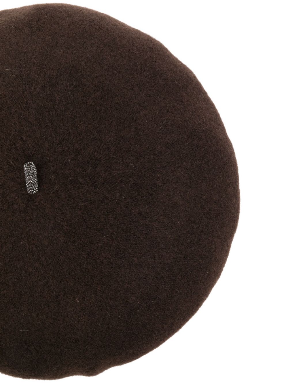 Brunello Cucinelli Hats — Wool Basque Hat in Dark Brown