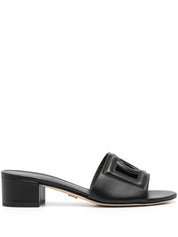 Dolce & Gabbana Sandals Black — Logo Calf-Leather Elegance